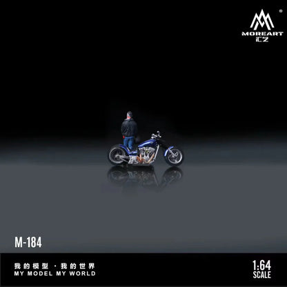 MoreArt 1:64 Harley Ice Blue Motorcycle Tough Biker Figure – MO222184