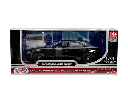 Motormax 1:24-2023 Dodge Charger Pursuit Police Car Black (Custom Builder&