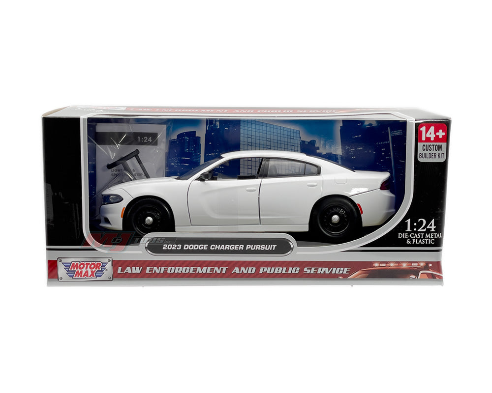 Motormax 1:24 2023 Dodge Charger Pursuit – White (Custom Builder&
