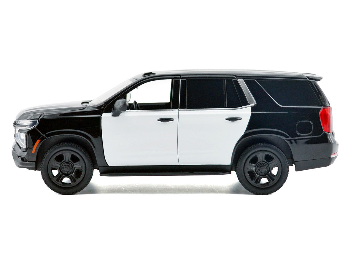 Motormax 1:24-2025 Chevrolet Tahoe Police Pursuit Vehicle Black/White (Custom Builder&