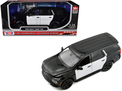 Motormax 1:24-2025 Chevrolet Tahoe Police Pursuit Vehicle Black/White (Custom Builder&