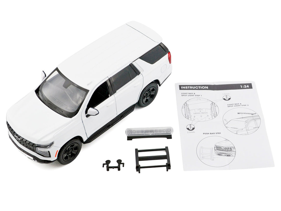 Motormax 1:24-2025 Chevrolet Tahoe Police Pursuit Vehicle White (Custom Builder&
