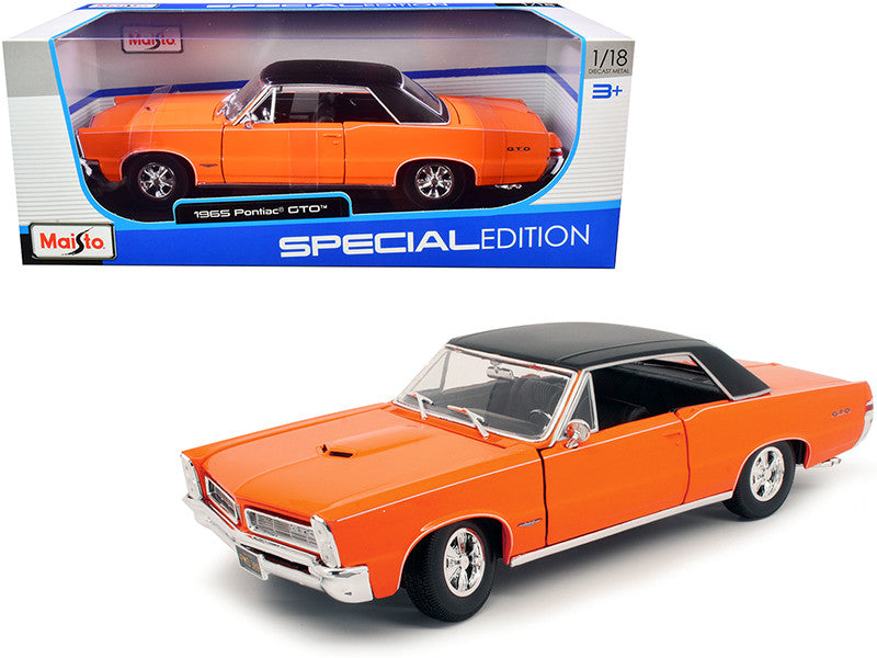 1965 Pontiac GTO Hurst Orange with Black Top – Maisto 1:18 (31885/orange-maisto)