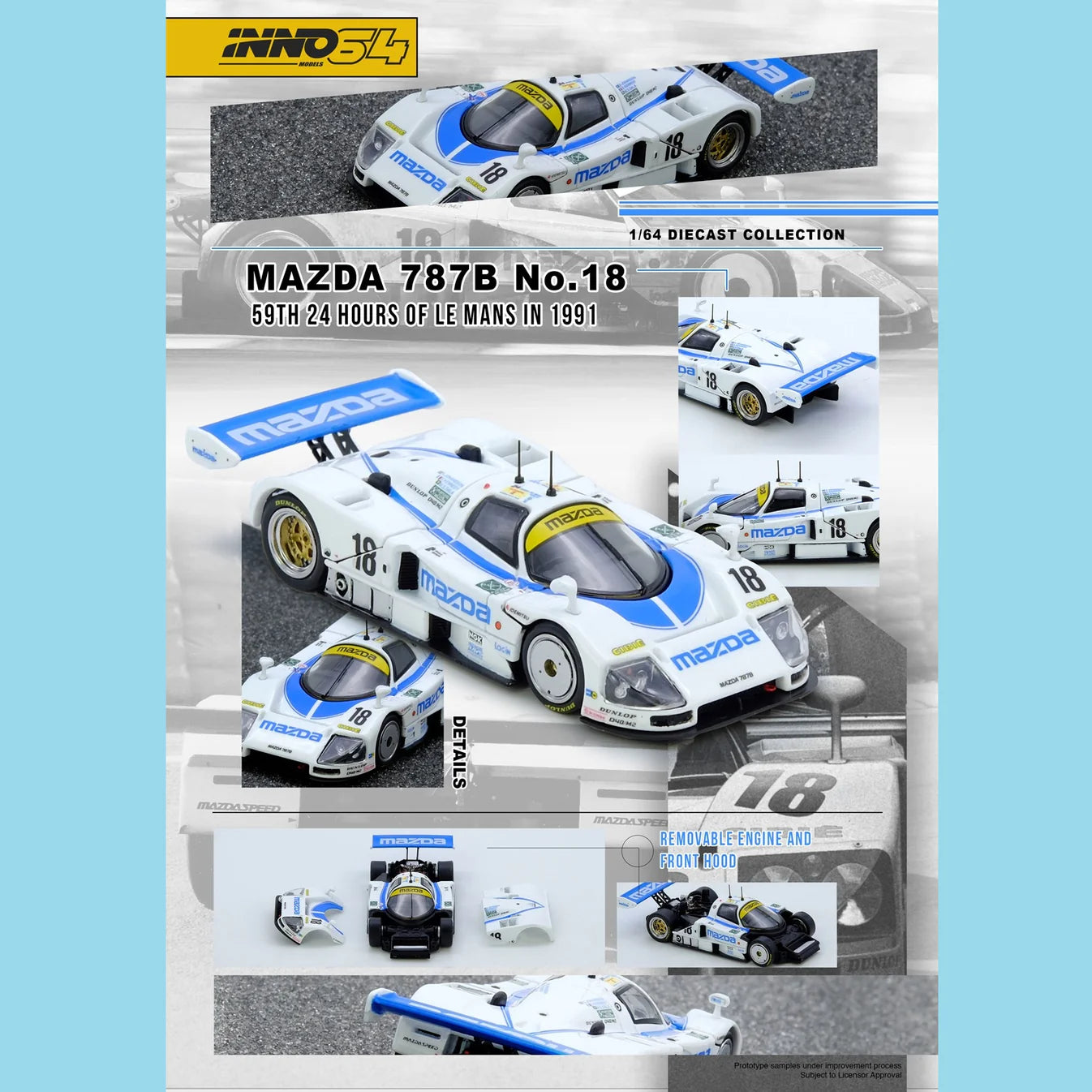 (PRE-ORDER 2026) Mazda 787B No. 18 59th 24 Hours of Le Mans 1991 INNO64 1:64 IN64-787B-18LM91