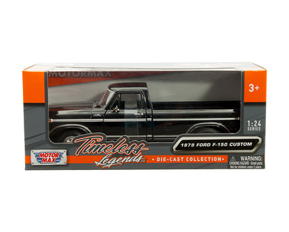 1979 Ford F-150 Custom – Noir – Motormax 1:24 Timeless Legends – 79346AC-BK
