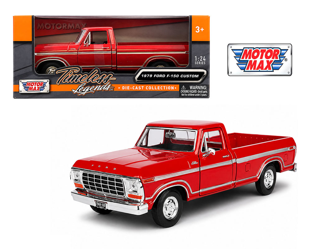 Motormax 1:24 1979 Ford F-150 Custom Truck – Red – Timeless Legends – 79346AC-RD