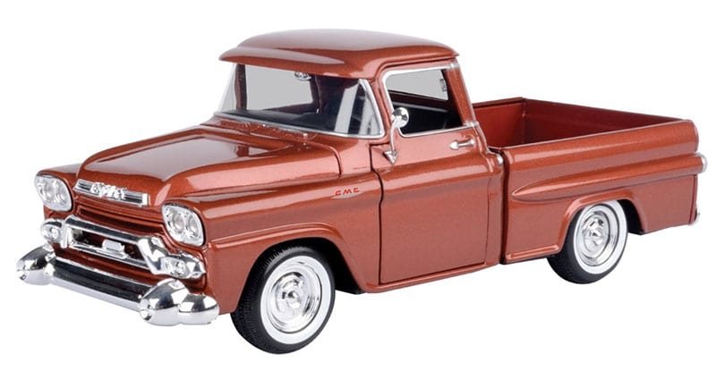 1958 GMC 100 Wideside Pickup – Brun métallisé – Motormax 1:24 Timeless Legends – 79385BRN