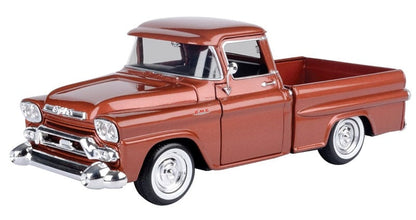 1958 GMC 100 Wideside Pickup – Brun métallisé – Motormax 1:24 Timeless Legends – 79385BRN
