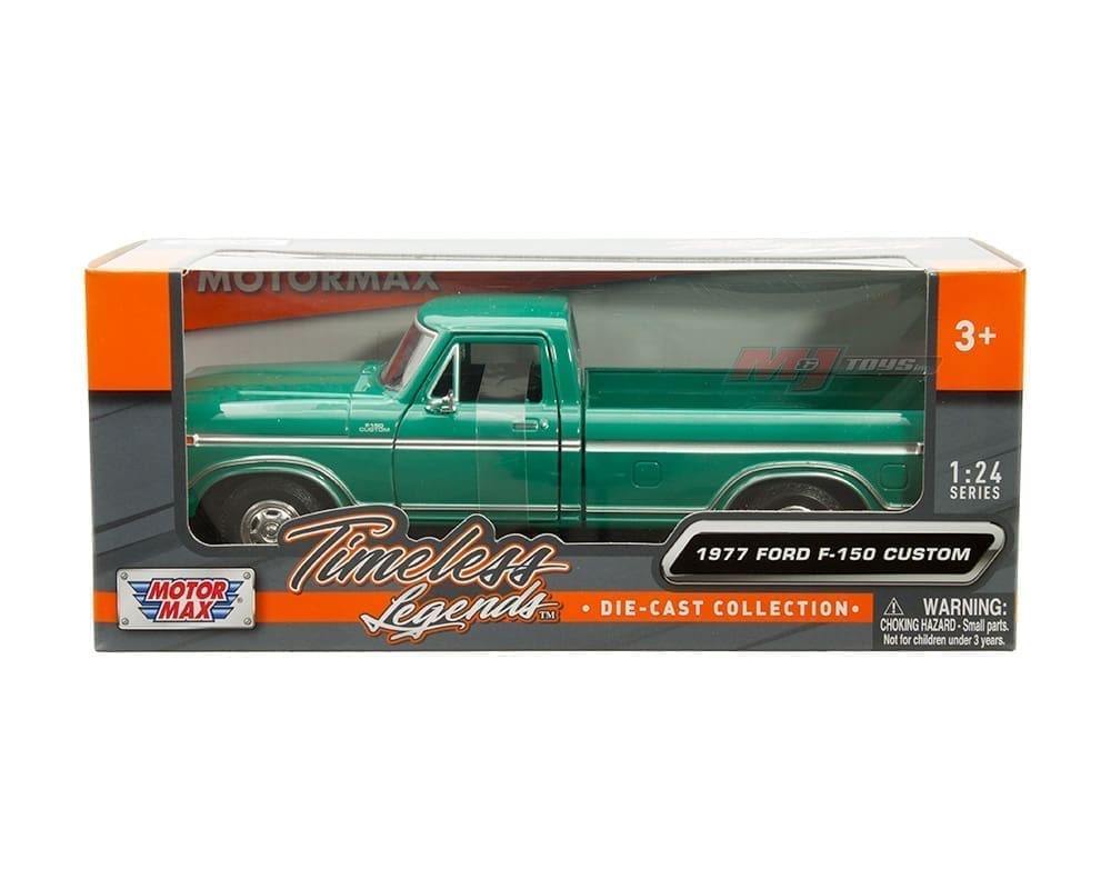 1977 Ford F-150 Custom – Vert – Motormax 1:24 Timeless Legends – 79386LTGRN