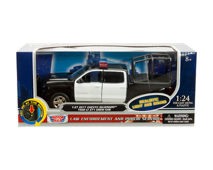 Motormax 1:27 2017 Chevrolet Silverado 1500 LT Z71 Crew Cab (Noir/Blanc-Black/White)