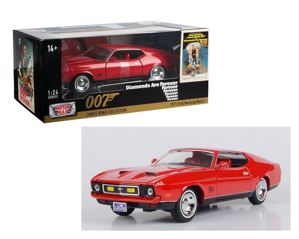 1971 Ford Mustang Mach I Red – Motormax 1:24 James Bond Diamonds Are Forever – 79851