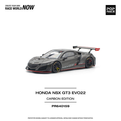 (PRE-0RDER 2025) POPRACE 1/64, HONDA NSX GT3 EVO22 CARBON EDITION, PR640159