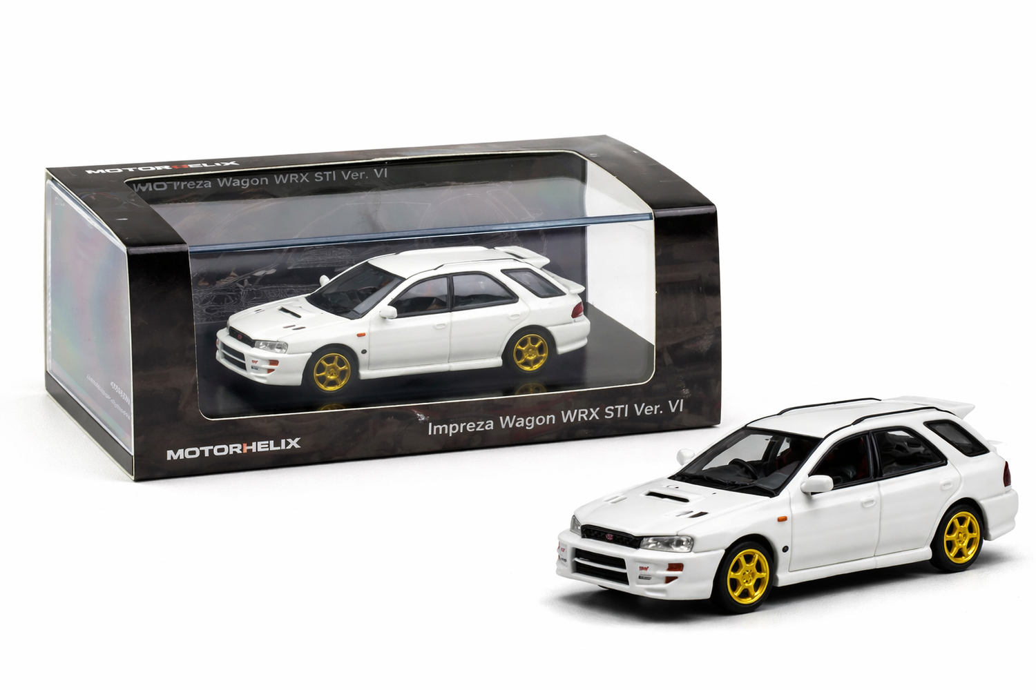 Motorhelix 1/64 - Subaru lmpreza Wagon WRX STi Version VI (White) - M67102