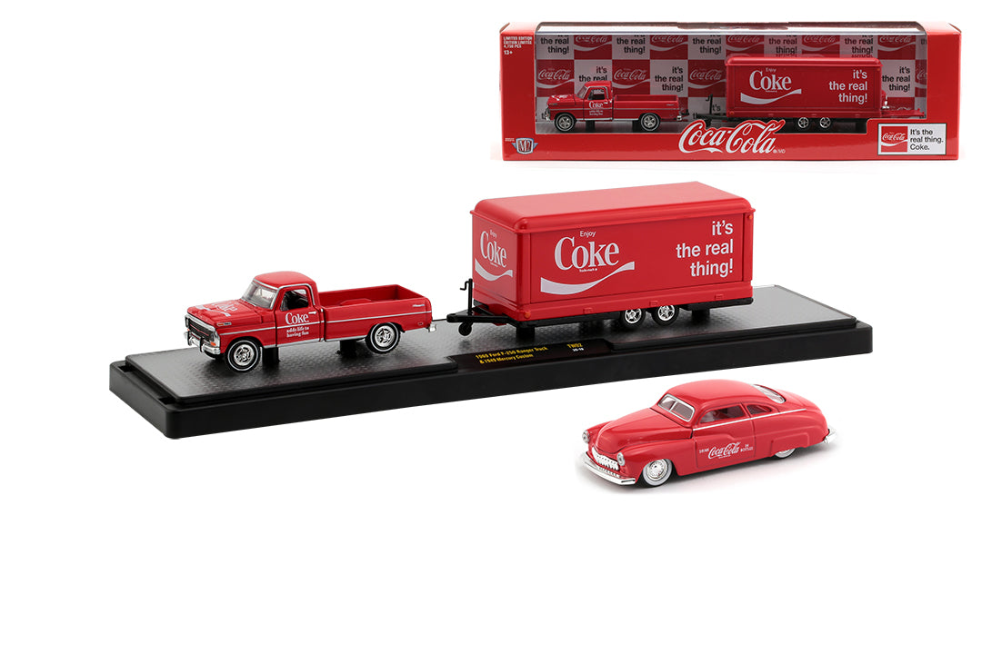 "Coca-Cola" 1969 Ford F-250 Ranger Truck with Trailer and 1949 Mercury Custom