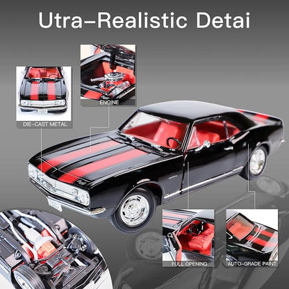 Lucky Die Cast 1:18 1967 Chevrolet Camaro Z/28 – Black with Red Stripes – 92188-BLACK