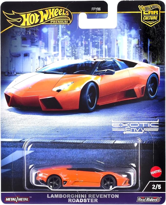 4/5,Lamborghini Reventón Roadster, (HKC76) Hot Wheels Premium Car Culture, Exotic Envy 2025, Lamborghini Reventón Roadster