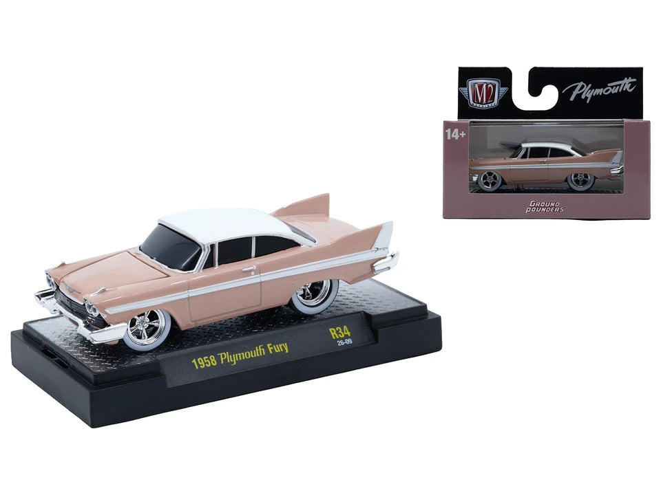 M2 Machines 1:64 1958 Plymouth Fury – Ground Pounders Release 34 – 82161-34-D