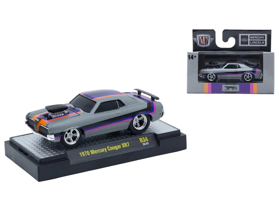 M2 Machines 1:64 Mercury Cougar XR7 1970 – Ground Pounders Release 34 – 82161-34-F