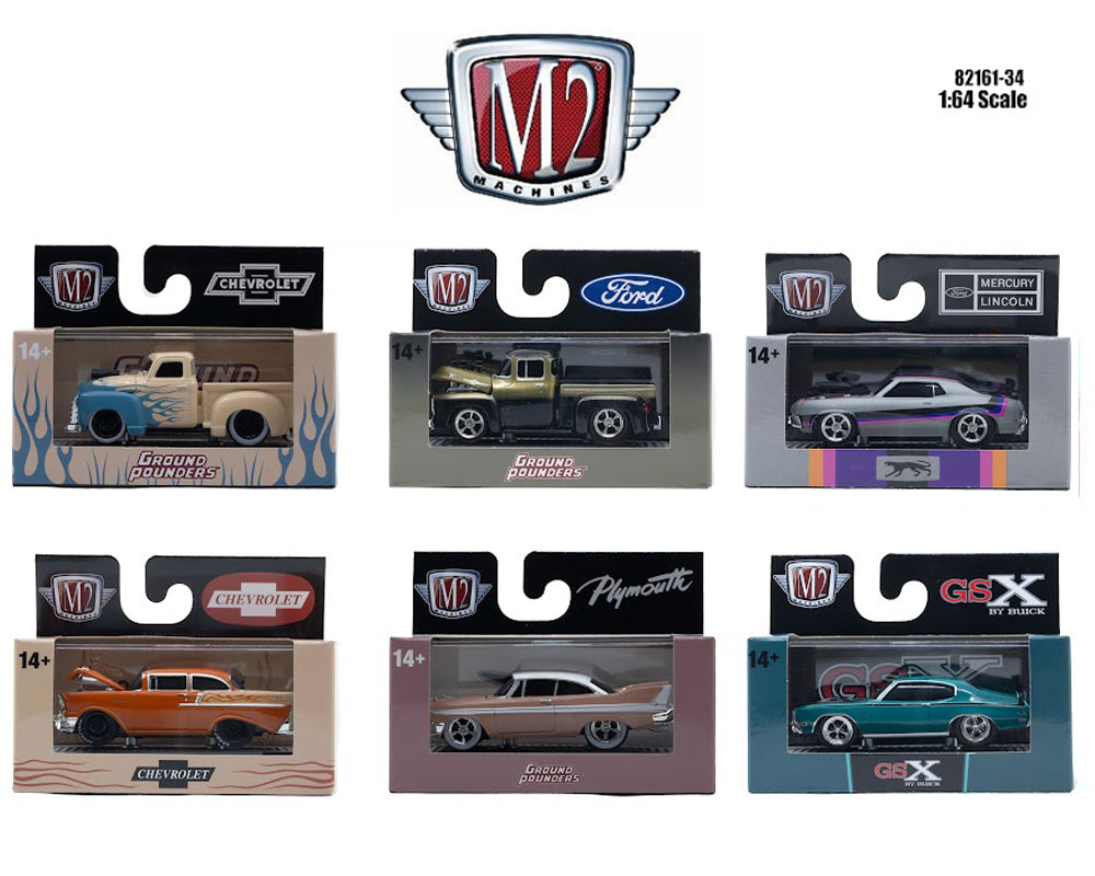 (PRE-ORDER 2026) M2 Machines 1:64 Ground Pounders Release 34 Assortment – 82161-34