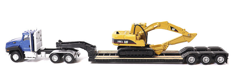 Caterpillar CT600 Day Cab Tractor with Lowboy Trailer and Caterpillar 315C L Hydraulic Excavator