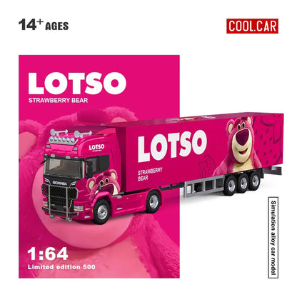 CoolCar 1/64 - Scania Container Truck-LOTSO STRAWBERRY BEAR CC644024