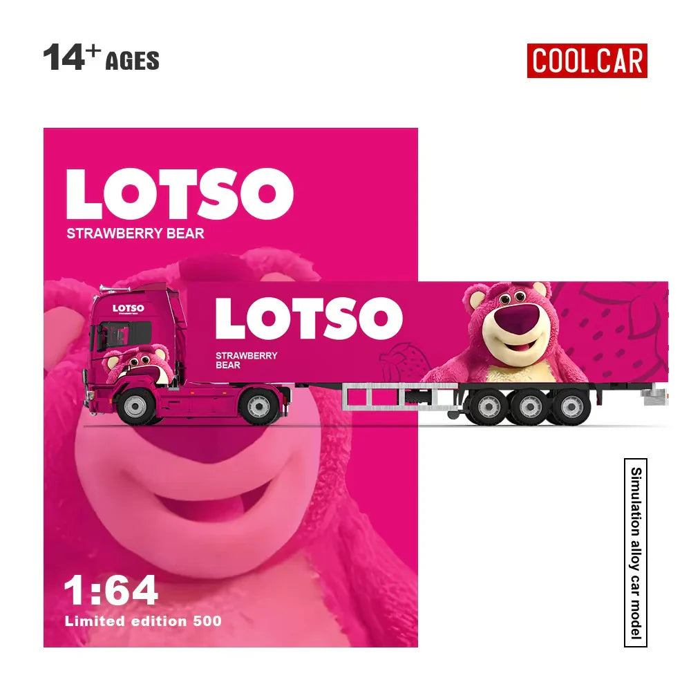CoolCar 1/64 - Scania Container Truck-LOTSO STRAWBERRY BEAR CC644024