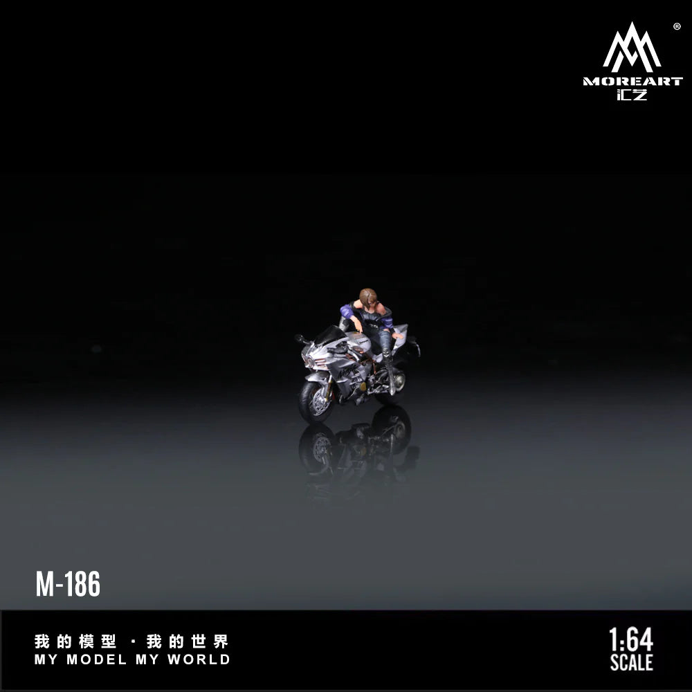 MoreArt 1:64 Kawasaki argent avec figurine fille – MO222186