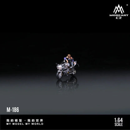 MoreArt 1:64 Kawasaki argent avec figurine fille – MO222186