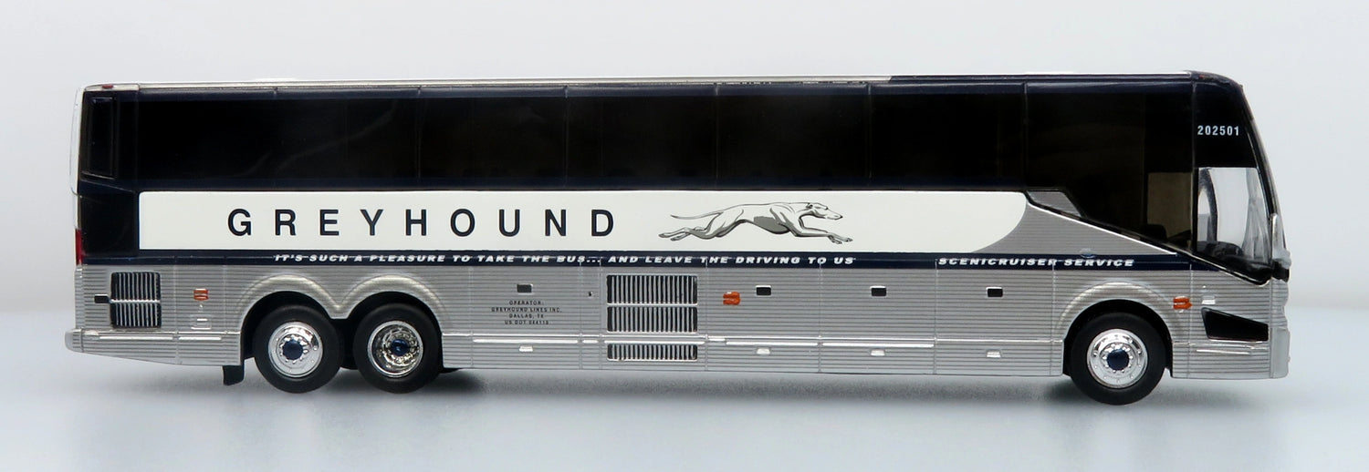 Prevost H3-45 Coach Greyhound Scenicruiser Vintage Livery 1:87 — Iconic Replicas 87-0659