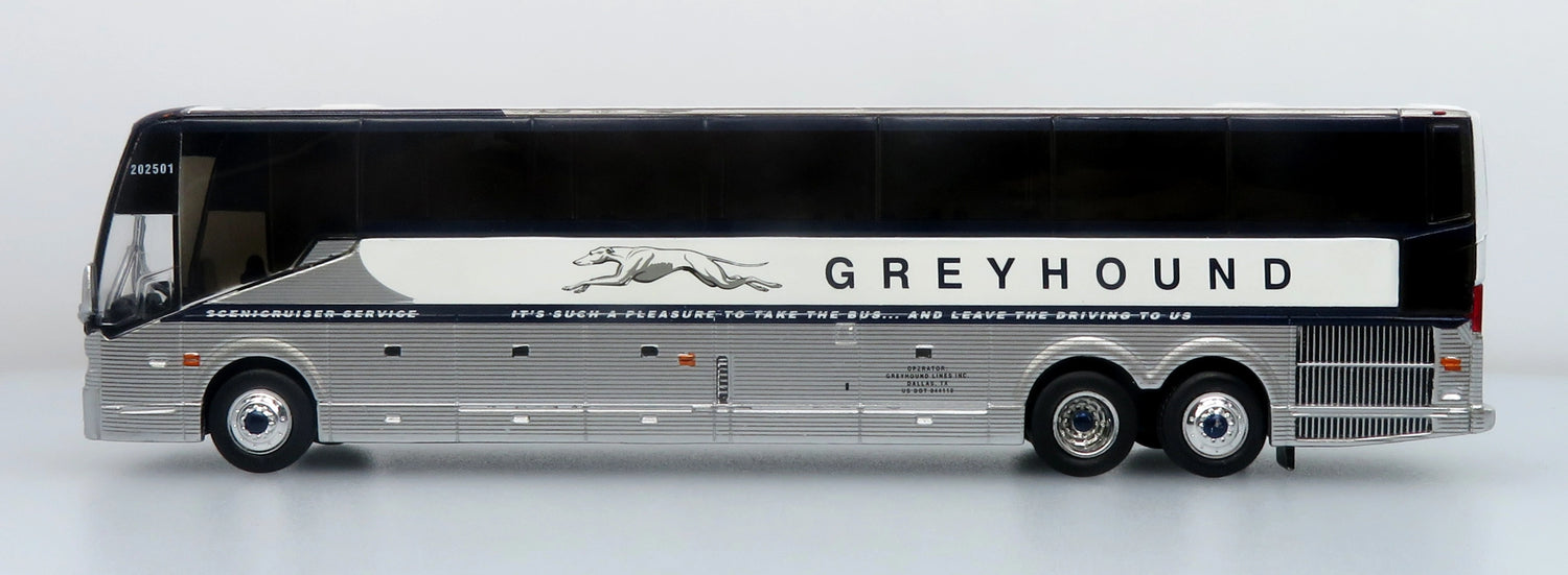 Prevost H3-45 Coach Greyhound Scenicruiser Vintage Livery 1:87 — Iconic Replicas 87-0659