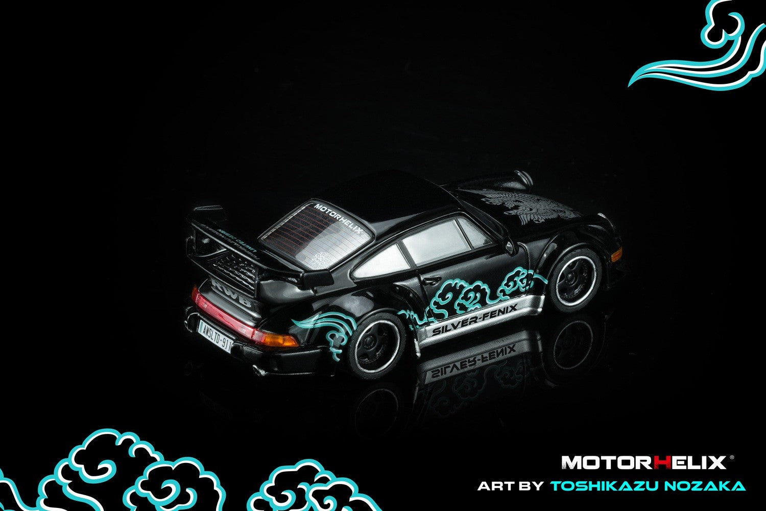 (PRE-ORDER 2026) Motorhelix 1/64 - RWB 964 Black SILVER-FENIX (M6210)