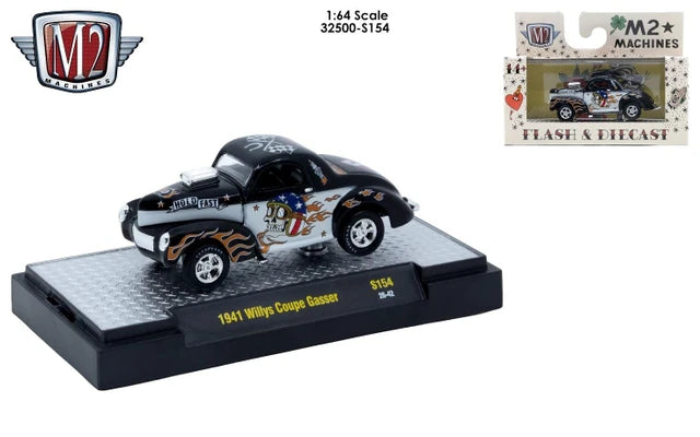 M2 Machines 1:64 1941 Willys Coupe Gasser – Auto-Thentics Release S154 – 32500-S154-A