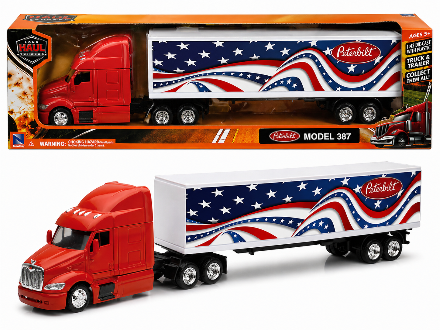 Peterbilt 387 Tractor with Dry Van Trailer USA 1/43
