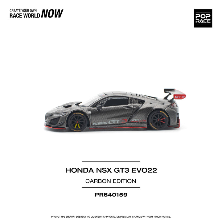 (PRE-0RDER 2025) POPRACE 1/64, HONDA NSX GT3 EVO22 CARBON EDITION, PR640159
