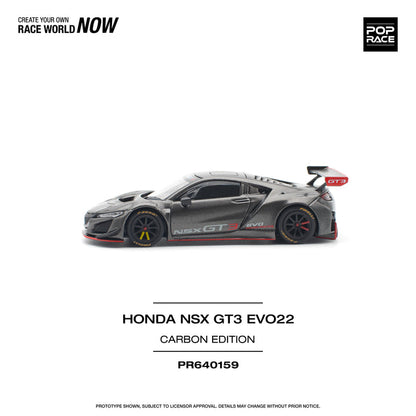 (PRE-0RDER 2025) POPRACE 1/64, HONDA NSX GT3 EVO22 CARBON EDITION, PR640159