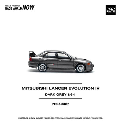 POPRACE 1/64, MITSUBISHI LANCER EVOLUTION IV DARK GREY, PR640327