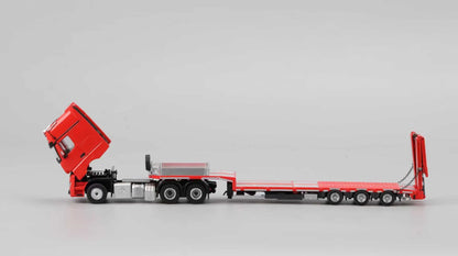 Perka 1:64 Mercedes-Benz Flatbed Transport Trailer Red BJ-09