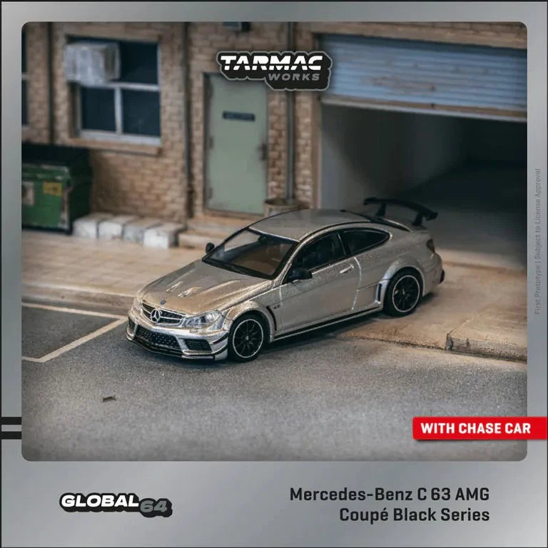 Tarmac Works 1:64-Mercedes-Benz C63 AMG Coupe Black Series Silver