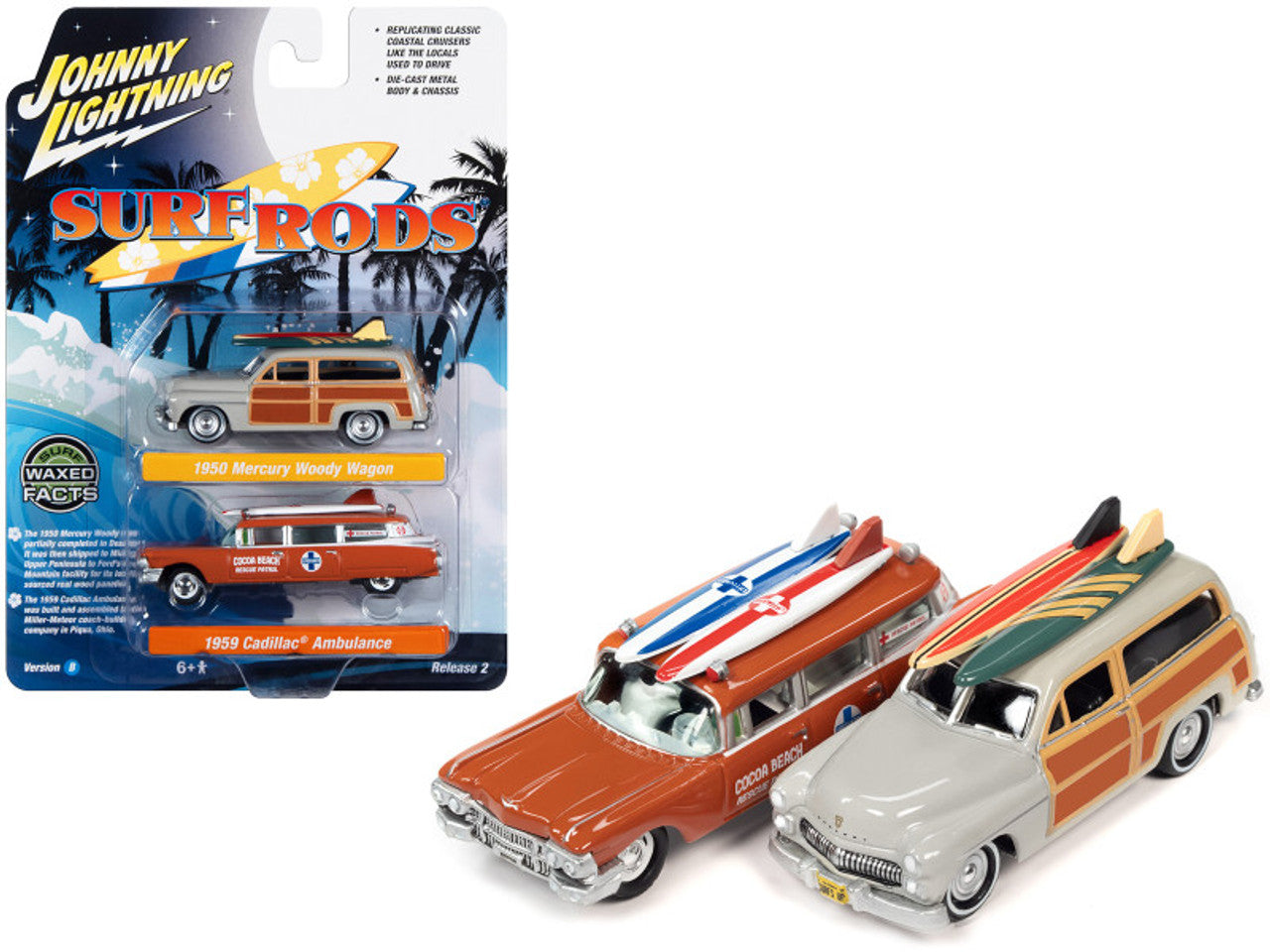Johnny Lightning Surf Rods Twin Pack Pack B 1950 1959