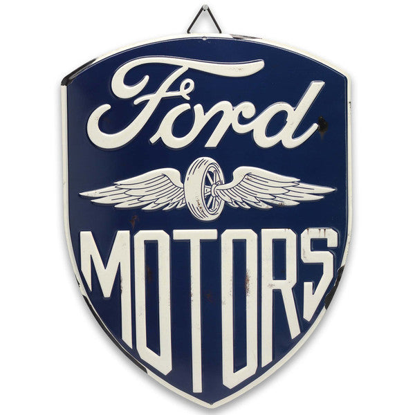 Ford Motors Shield Domed Metal Sign