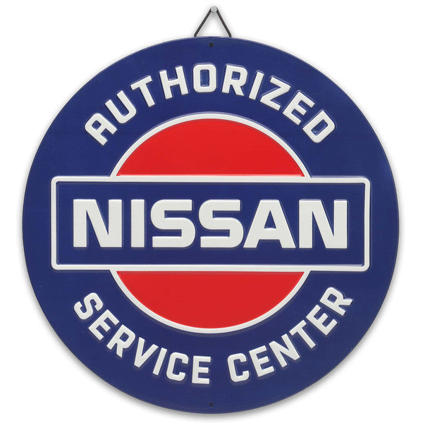 Nissan Authorized Service Center Round Metal Sign