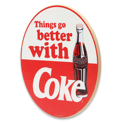 Coca-Cola Things Go Better with Coke Round Wood Wall Decor