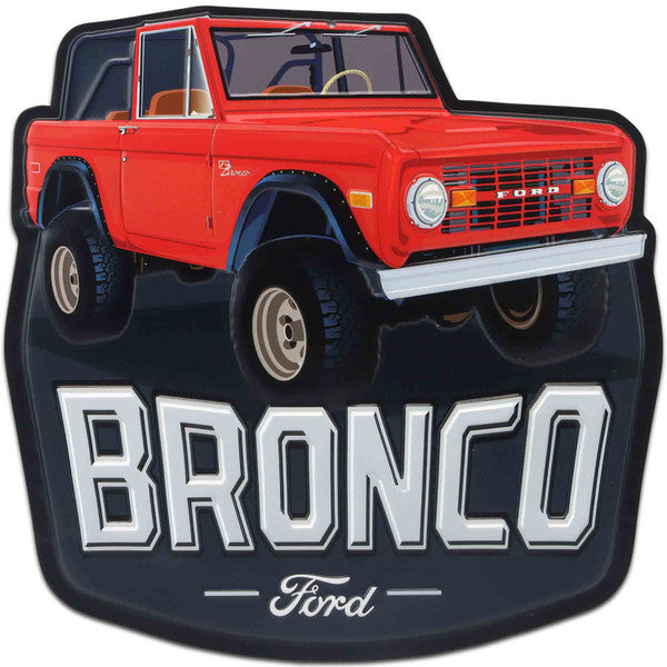 Ford Red Bronco Metal Sign