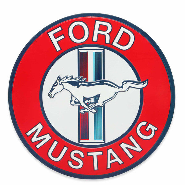 Ford Mustang Logo Round Metal Sign