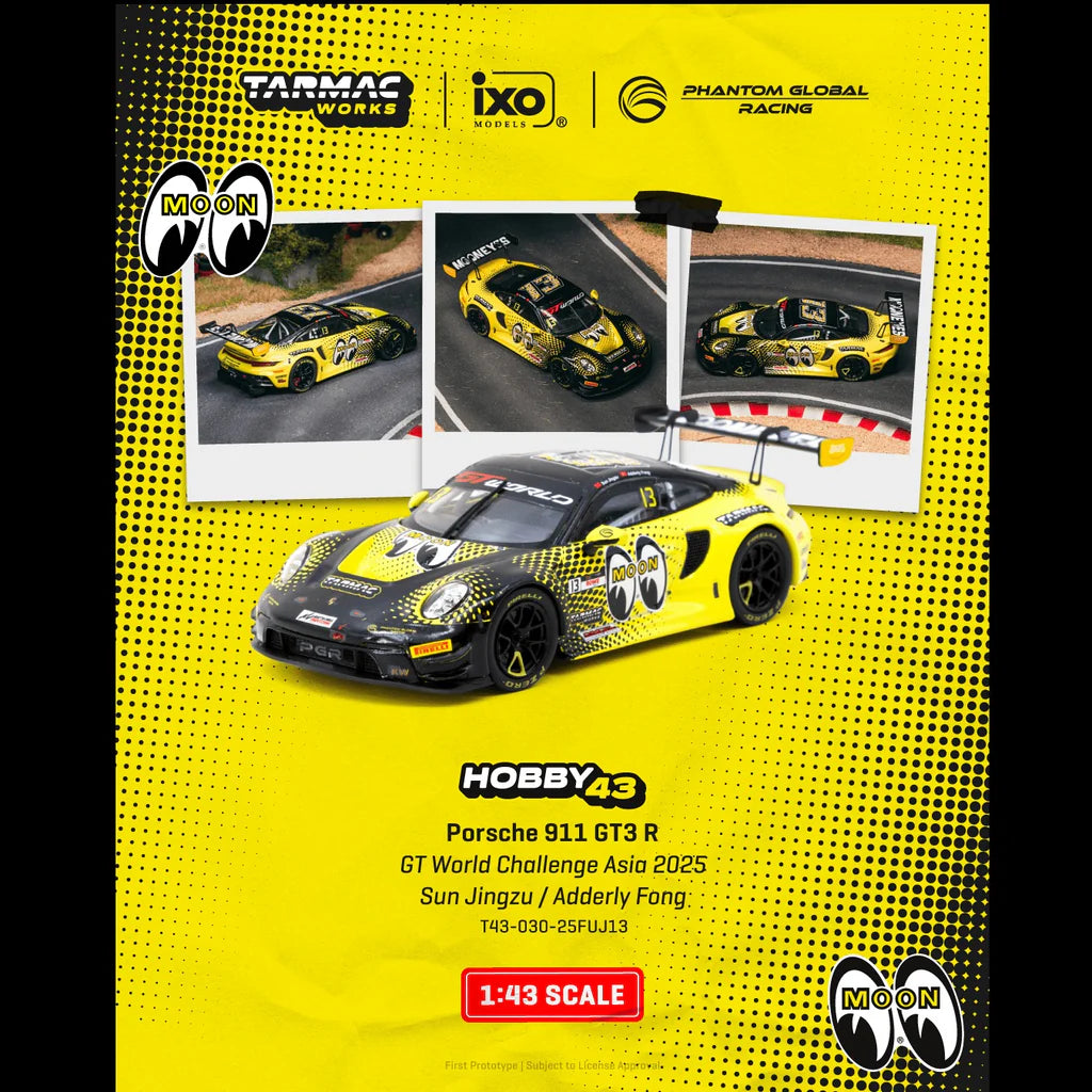 (PRE-ORDER 2026) TARMAC WORKS HOBBY43 1/43 Porsche 911 GT3 R GT World Challenge Asia 2025 Phantom Global Racing Sun Jingzu / Adderly Fong T43-030-25FUJ13
