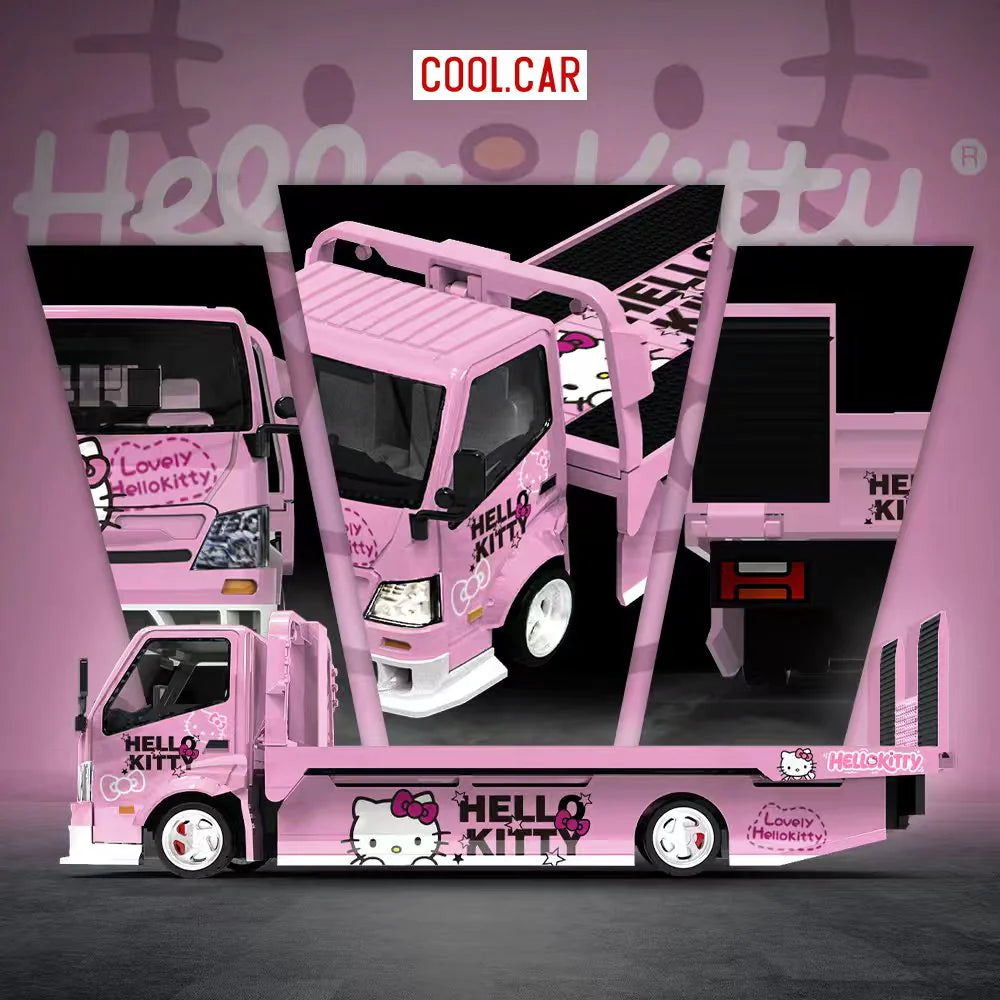 CoolCar 1/64 - Hino H300 Flatbed Trailer - Hello Kitty Livery CC647221