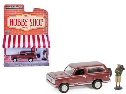 GreenLight 1:64 The Hobby Shop Série 16 – Plymouth Trail Duster 1978 avec figurine Backpacker – Canyon Red Sunfire – GL97160-C