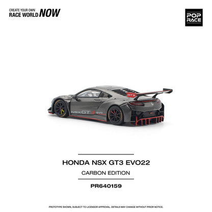 (PRE-0RDER 2025) POPRACE 1/64, HONDA NSX GT3 EVO22 CARBON EDITION, PR640159