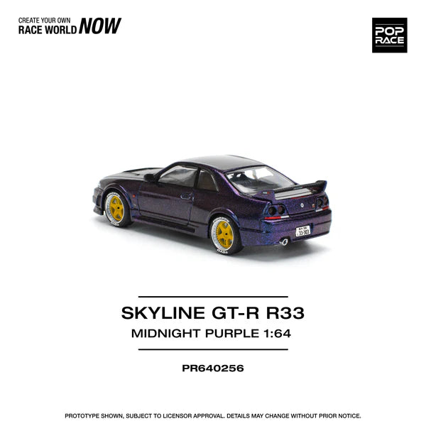 (PRE-0RDER 2025) POPRACE 1/64, SKYLINE GT-R R33 NISMO (MIDNIGHT PURPLE)
