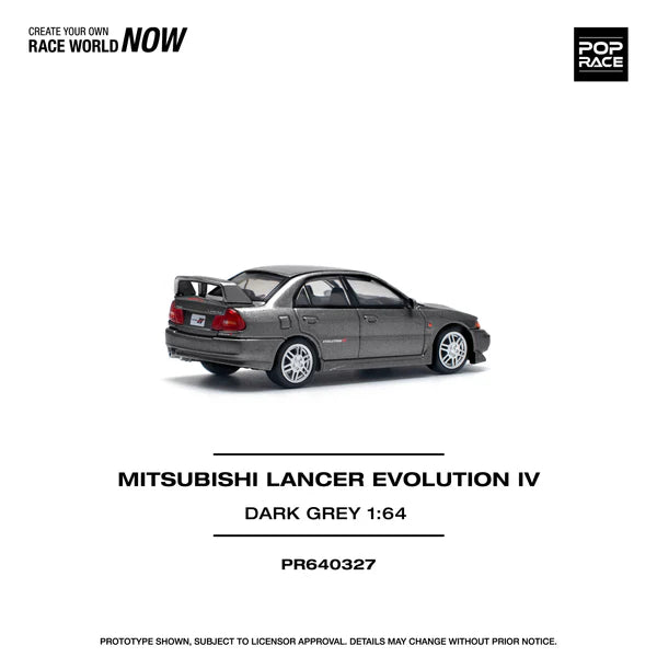 POPRACE 1/64, MITSUBISHI LANCER EVOLUTION IV DARK GREY, PR640327